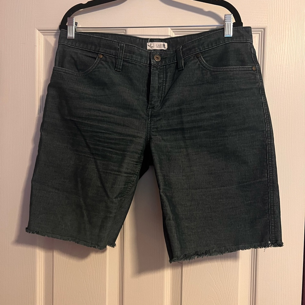 Carve Designs Dark Green Corduroy Cutoff Women’s Short